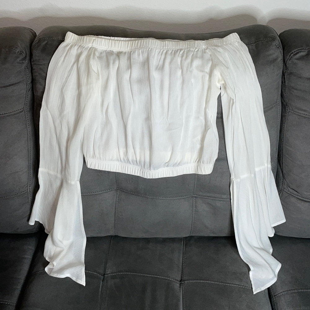 Flowy off-the-shoulder crop top